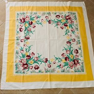 Vintage Floral Square Tablecloth